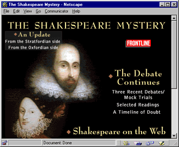 Shakespeare mystery home page
