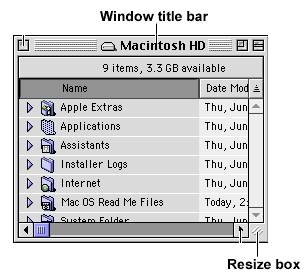 Resizing on a Macintosh computer